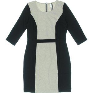 KENSIE Dress Black Grey Colorblock Sheath Wear to work Medium New110$